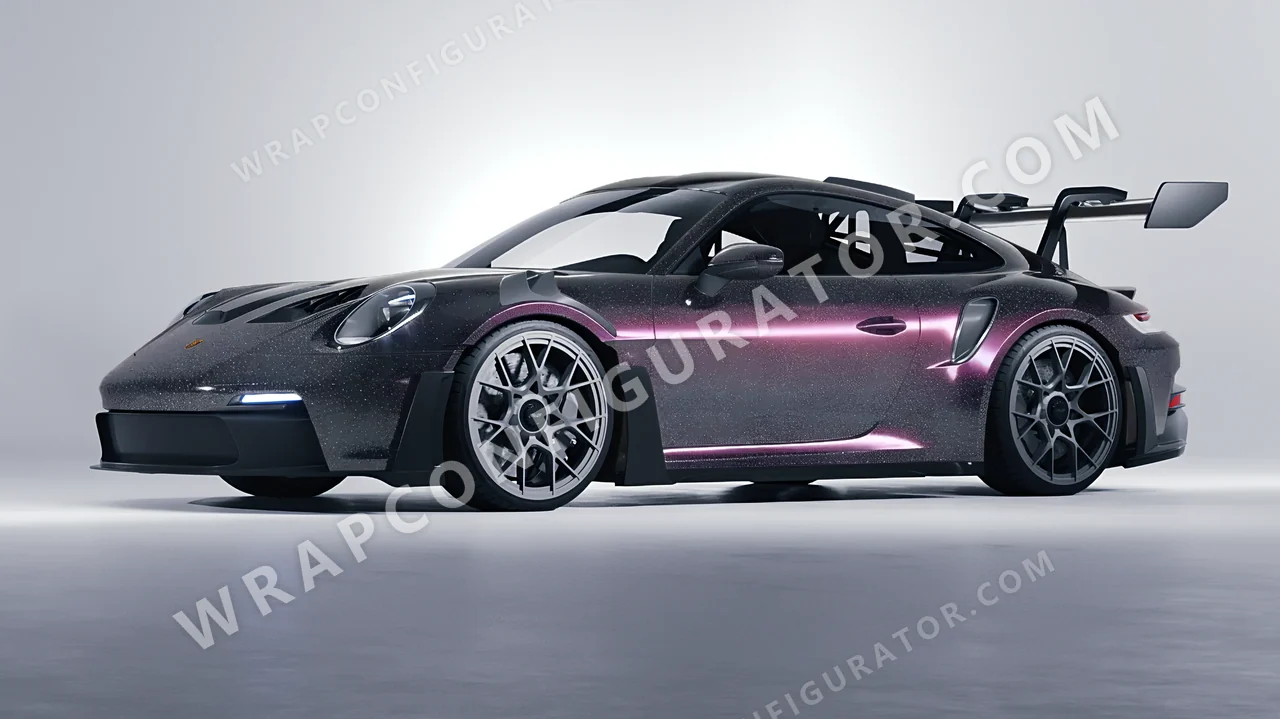 Purple Porsche 911 GT3 RS 2024 wrapped in Colourshield PPF by HyperPro Gray/Purple CG07-P