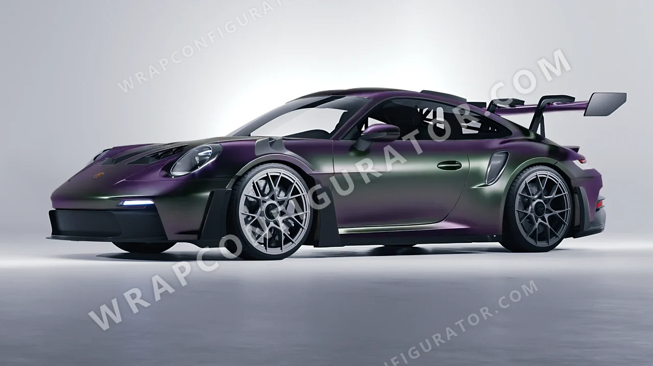 Purple Porsche 911 GT3 RS 2024 wrapped in Colourshield PPF by HyperPro Gray/Purple MSF47-P