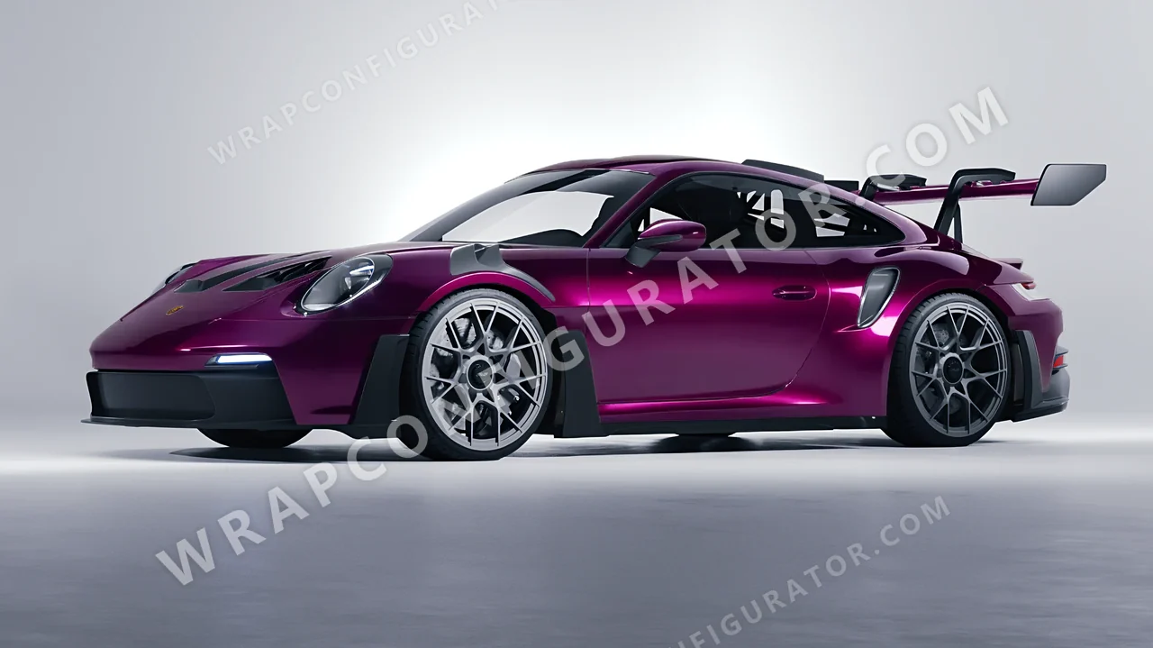 Purple Porsche 911 GT3 RS 2024 wrapped in Colourshield PPF by HyperPro Mulberry Purple HGM80-P