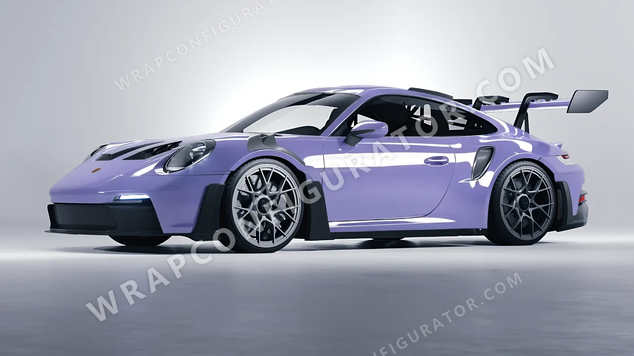 Purple Porsche 911 GT3 RS 2024 wrapped in Inozetek Dynamic PPF Grey Violet DPPF938