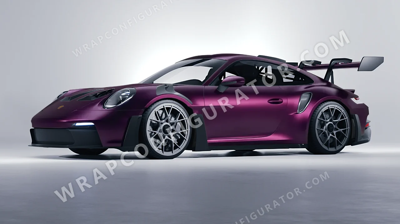 Purple Porsche 911 GT3 RS 2024 wrapped in Inozetek Dynamic PPF Midnight Purple DPPF801