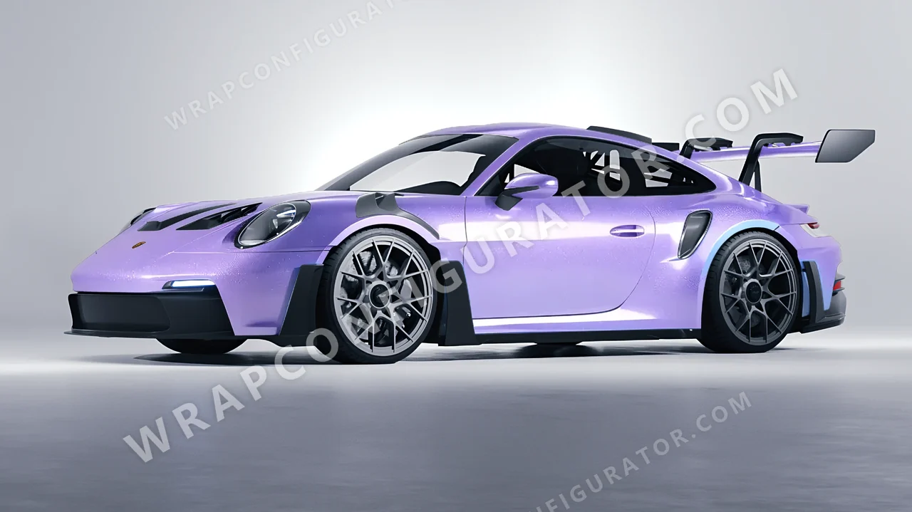 Purple Porsche 911 GT3 RS 2024 wrapped in Inozetek Dynamic PPF Purple DPPF939