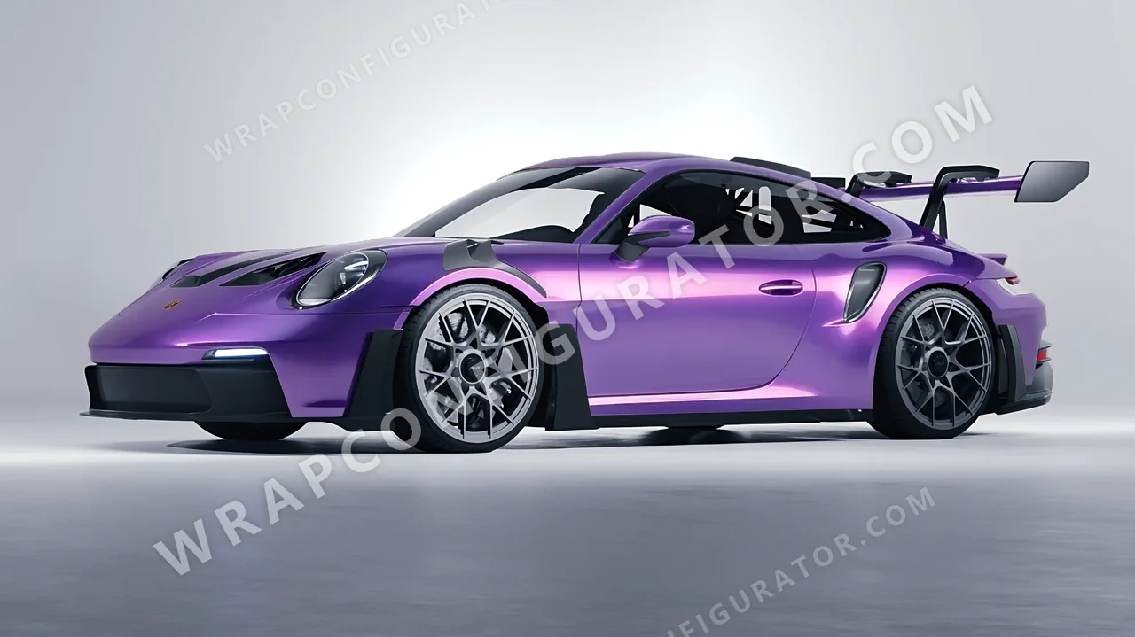 Purple Porsche 911 GT3 RS 2024 wrapped in KPMF Violet Haze K75473