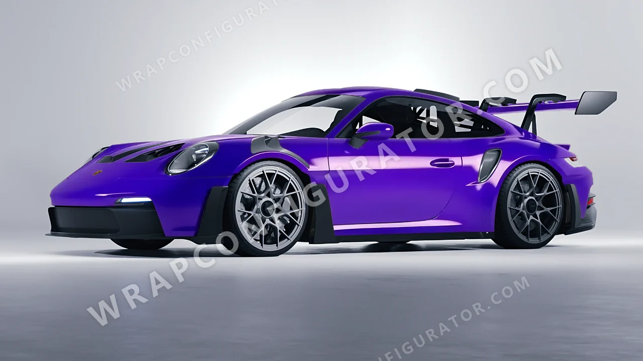 Purple Porsche 911 GT3 RS 2024 wrapped in ORACAL Enchanted Violet 970RA-175G