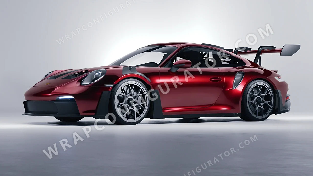 Red Porsche 911 GT3 RS 2024 wrapped in Avery Dennison Gloss Passion Red SW900-448-S