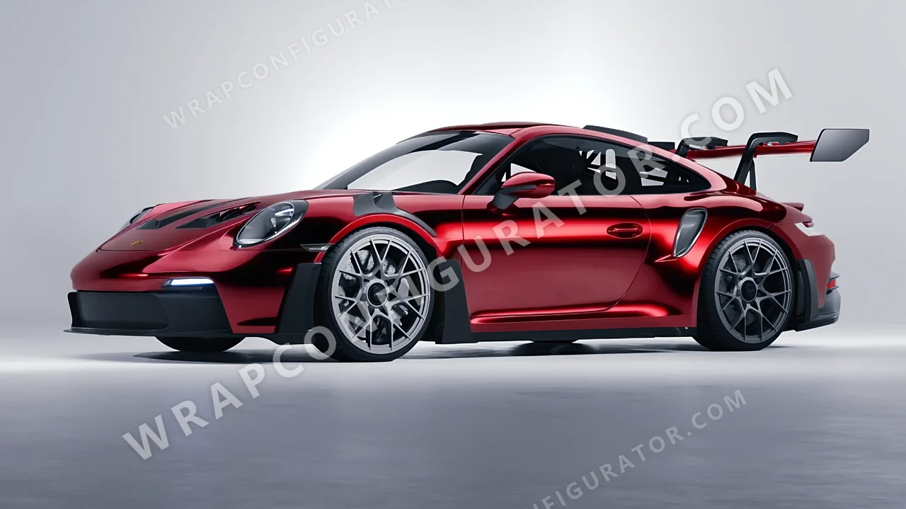 Red Porsche 911 GT3 RS 2024 wrapped in Avery Dennison Red SF100-474-S