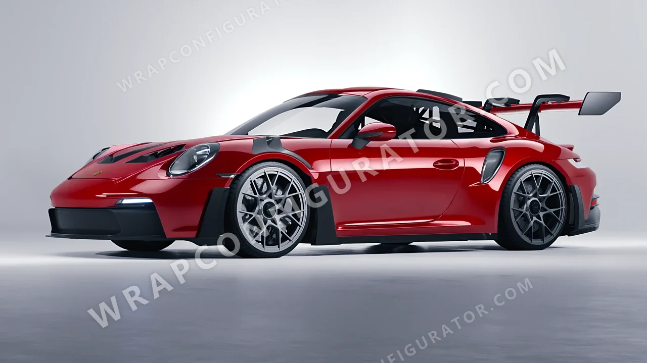 Red Porsche 911 GT3 RS 2024 wrapped in Avery Dennison Red SW900-415-O