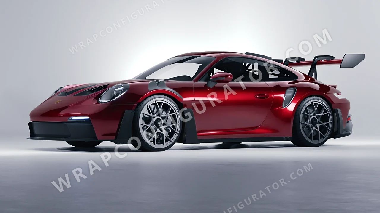 Red Porsche 911 GT3 RS 2024 wrapped in Inozetek Dynamic PPF Soul Red DPPF944