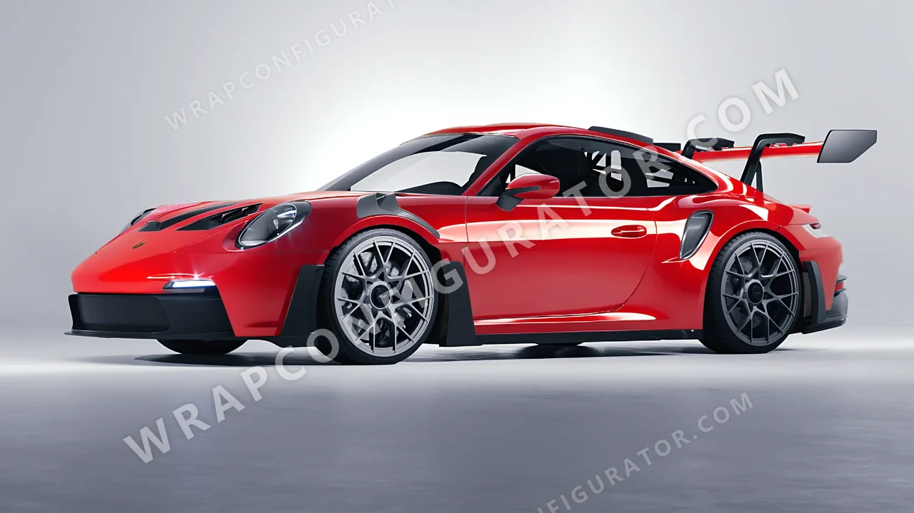 Red Porsche 911 GT3 RS 2024 wrapped in ORACAL Rose Hip 970RA-897G