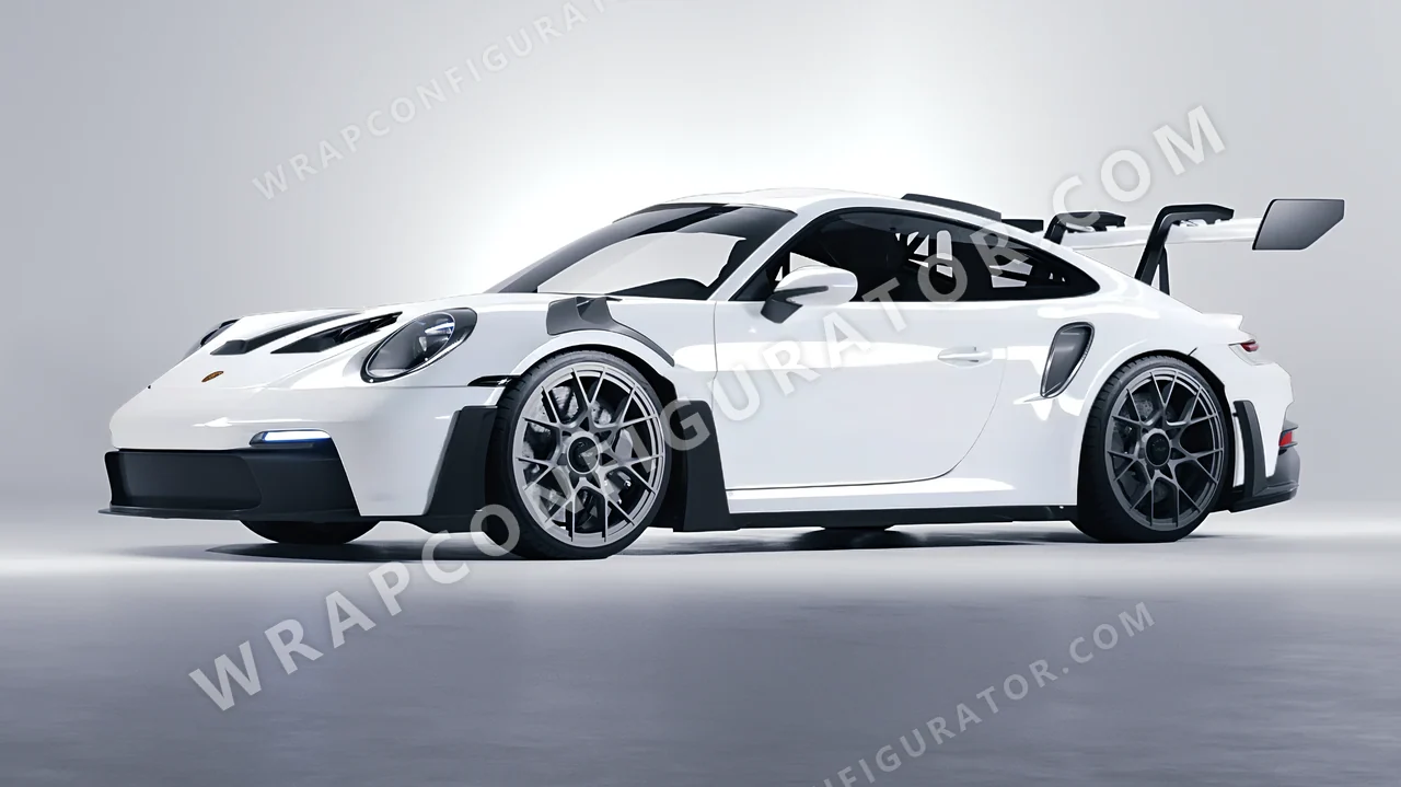 White Porsche 911 GT3 RS 2024 wrapped in 3M Gloss White Aluminum G120