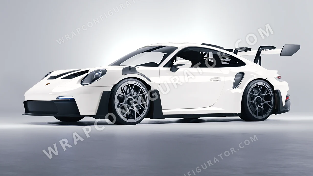 White Porsche 911 GT3 RS 2024 wrapped in 3M White HG10