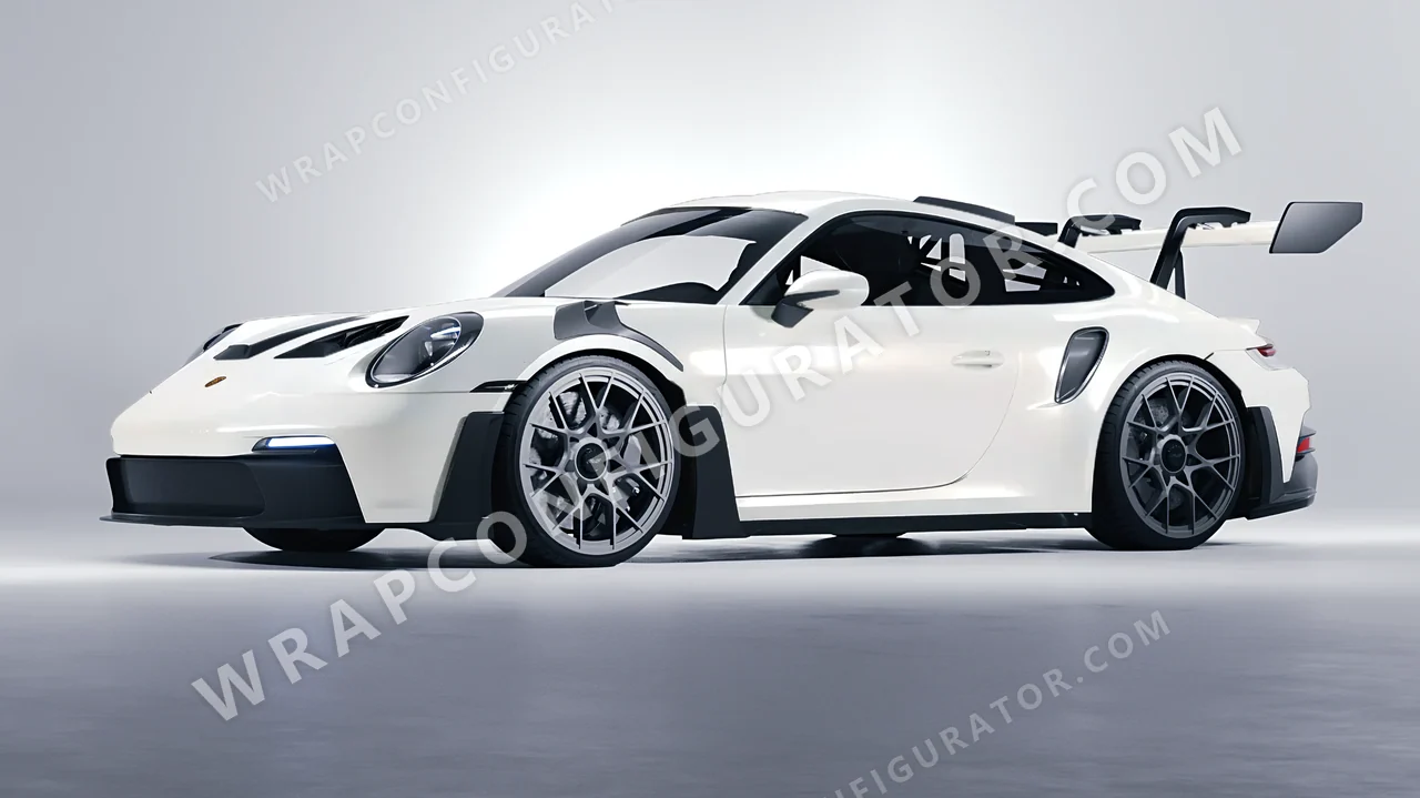 White Porsche 911 GT3 RS 2024 wrapped in Avery Dennison Gloss Pearl White Snow SW900-110-S