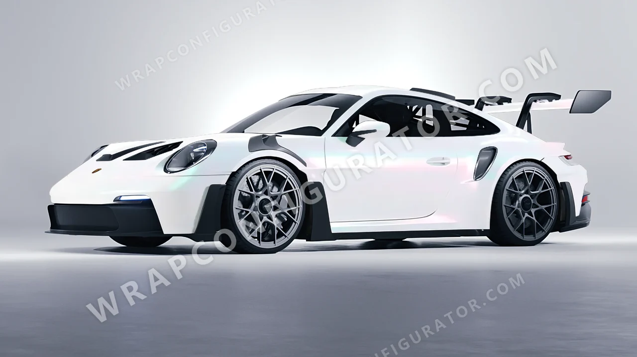 White Porsche 911 GT3 RS 2024 wrapped in Colourshield PPF by HyperPro Aurora White SF006M-P