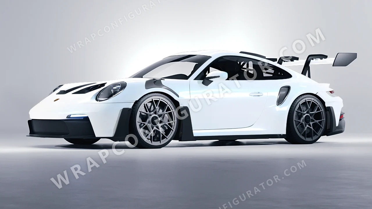 White Porsche 911 GT3 RS 2024 wrapped in Colourshield PPF by HyperPro White/Blue SF007G-P