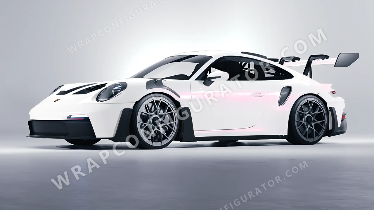 White Porsche 911 GT3 RS 2024 wrapped in Colourshield PPF by HyperPro White/Pink SF001G-P