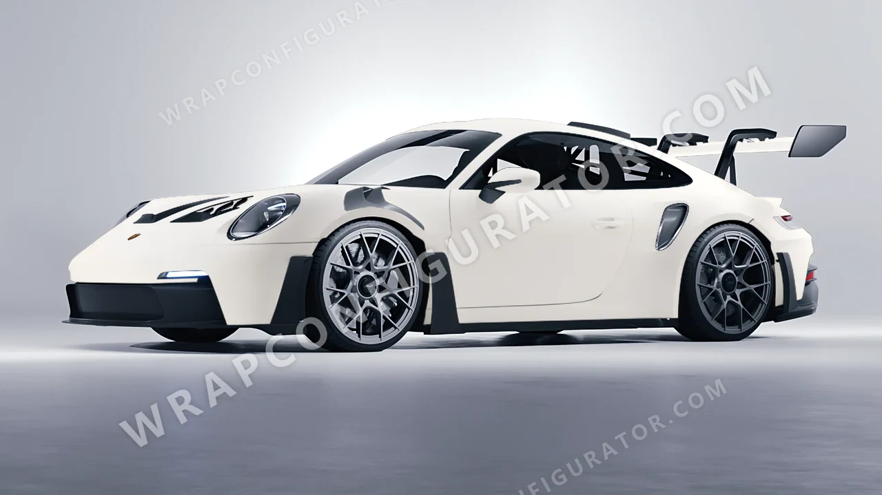 White Porsche 911 GT3 RS 2024 wrapped in Colourshield PPF by HyperPro White SMF03-P