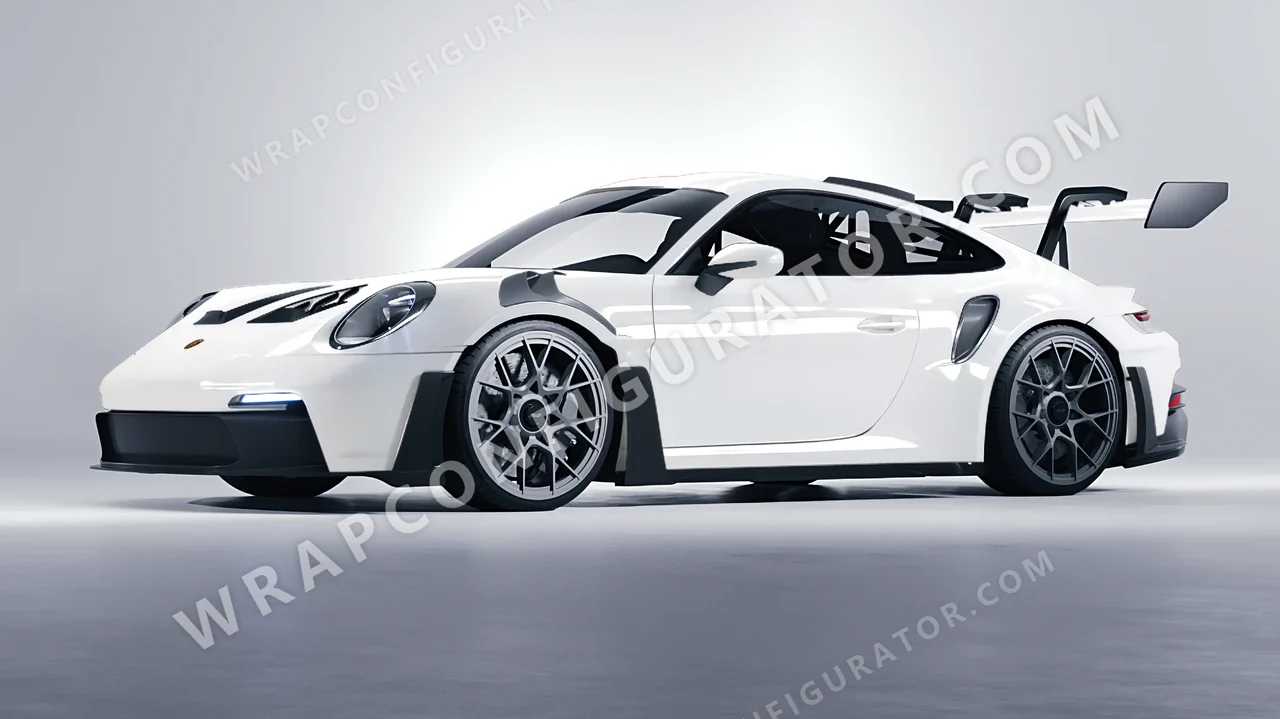 White Porsche 911 GT3 RS 2024 wrapped in Inozetek Dynamic PPF Champion White DPPF920