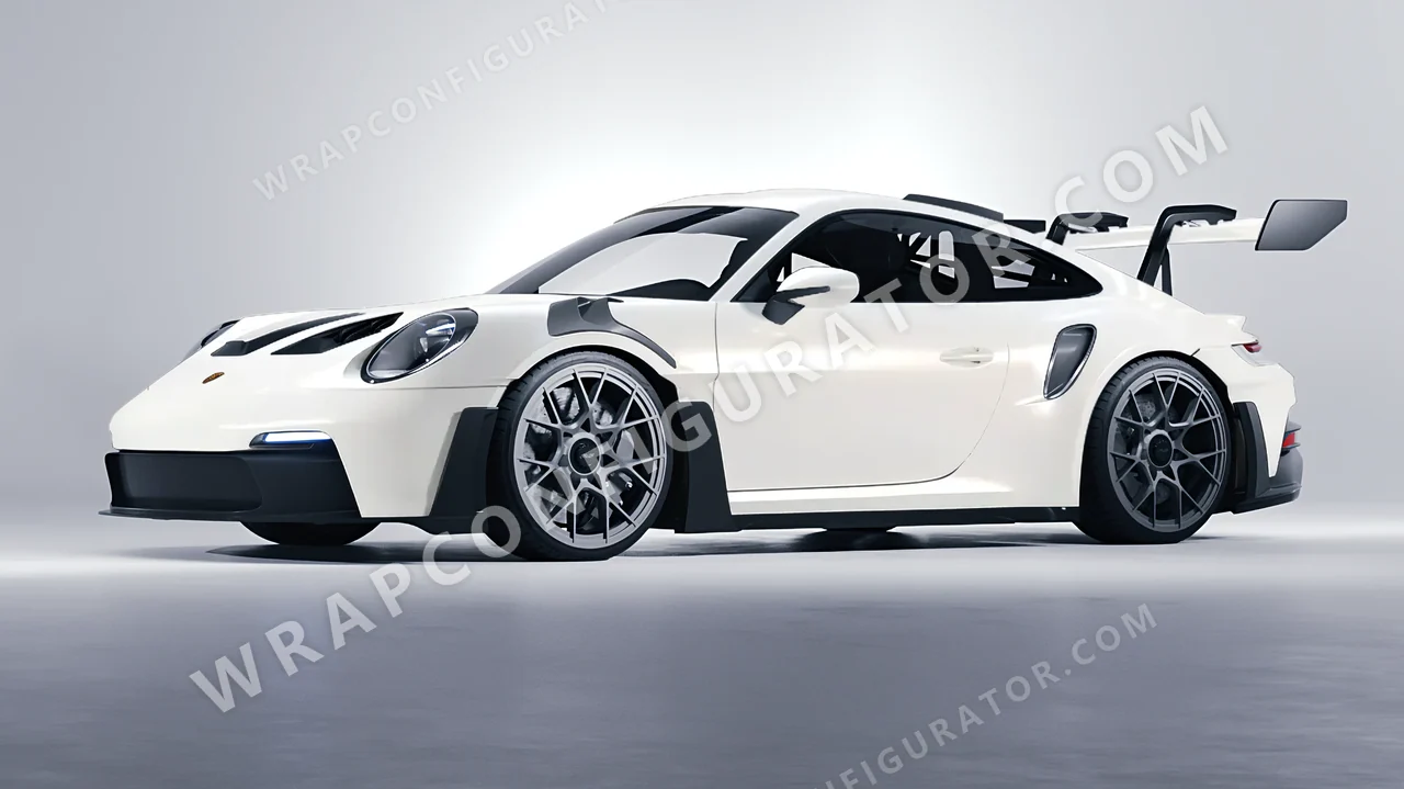 White Porsche 911 GT3 RS 2024 wrapped in Inozetek Dynamic PPF White DPPF807