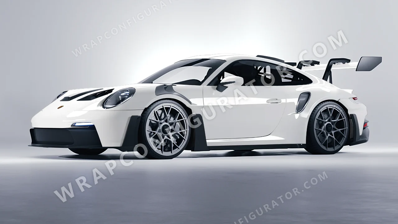 White Porsche 911 GT3 RS 2024 wrapped in KPMF Chalk White K75411