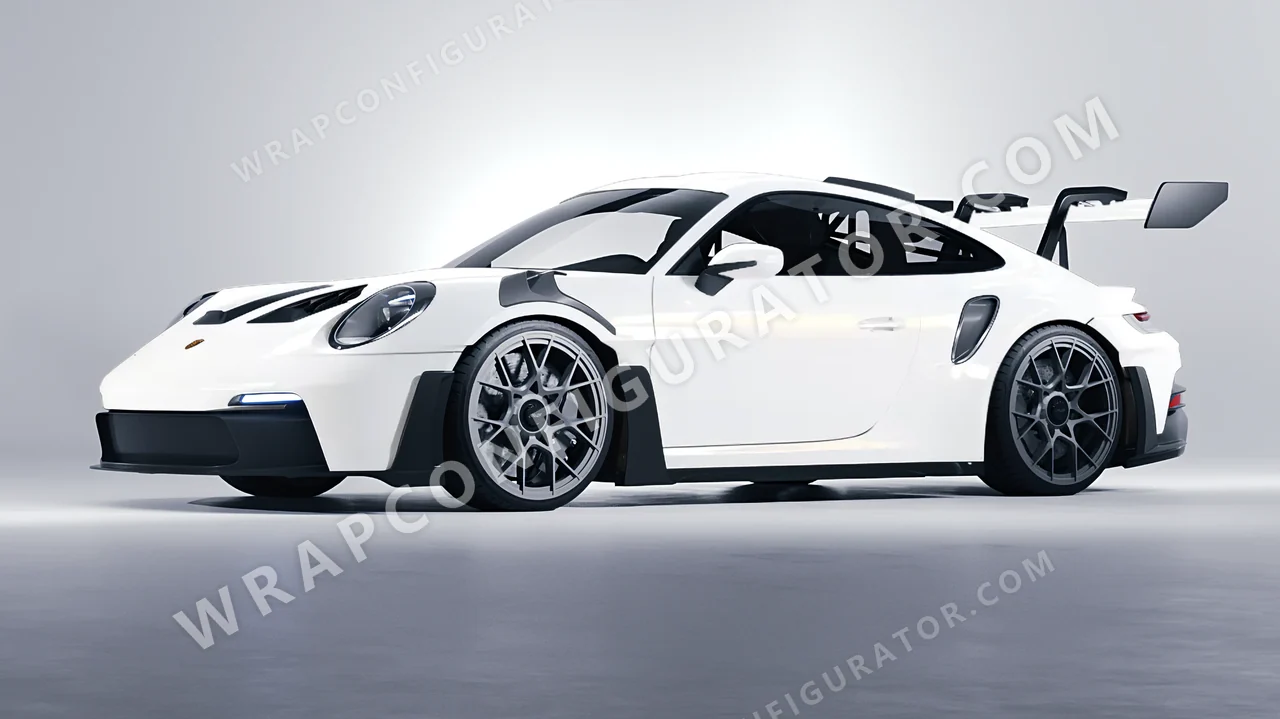 White Porsche 911 GT3 RS 2024 wrapped in KPMF Gold White Starlight K75472