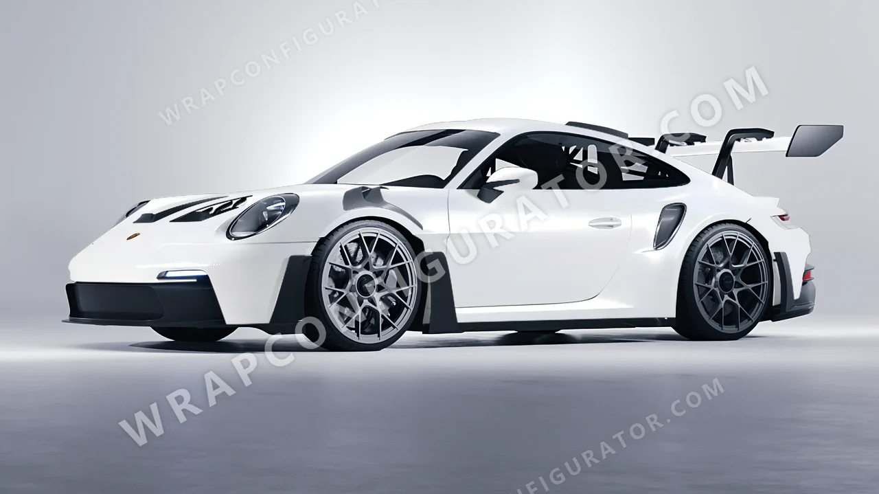 White Porsche 911 GT3 RS 2024 wrapped in KPMF Matt Crystalline White K75540