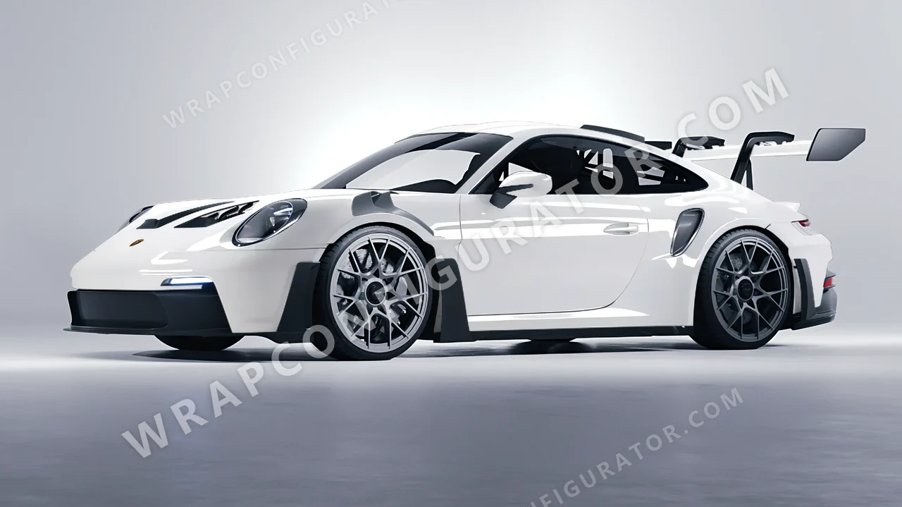 White Porsche 911 GT3 RS 2024 wrapped in KPMF Perfect White K75444