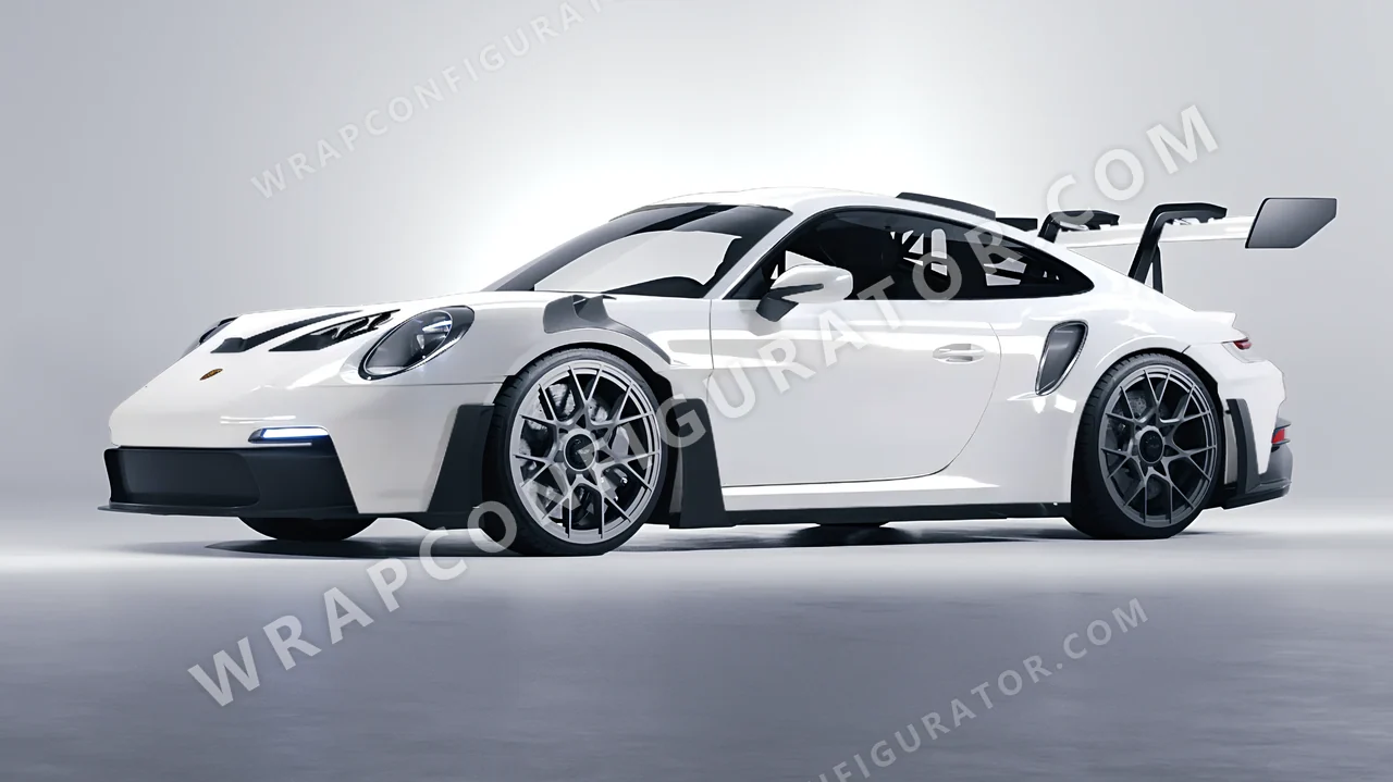 White Porsche 911 GT3 RS 2024 wrapped in KPMF White K88011