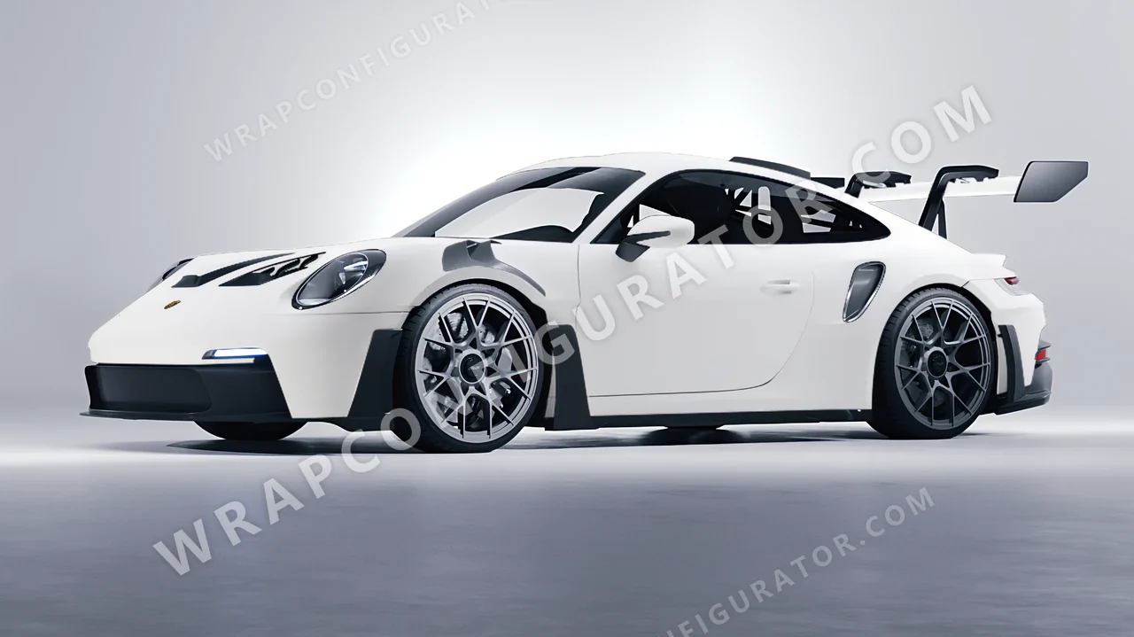 White Porsche 911 GT3 RS 2024 wrapped in KPMF White Matt K89011