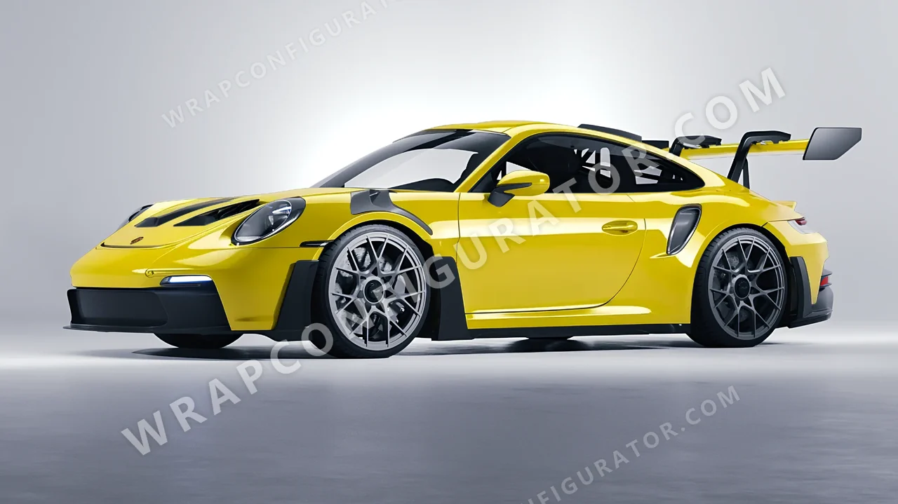 Yellow Porsche 911 GT3 RS 2024 wrapped in Avery Dennison Ambulance Yellow SW900-236-O