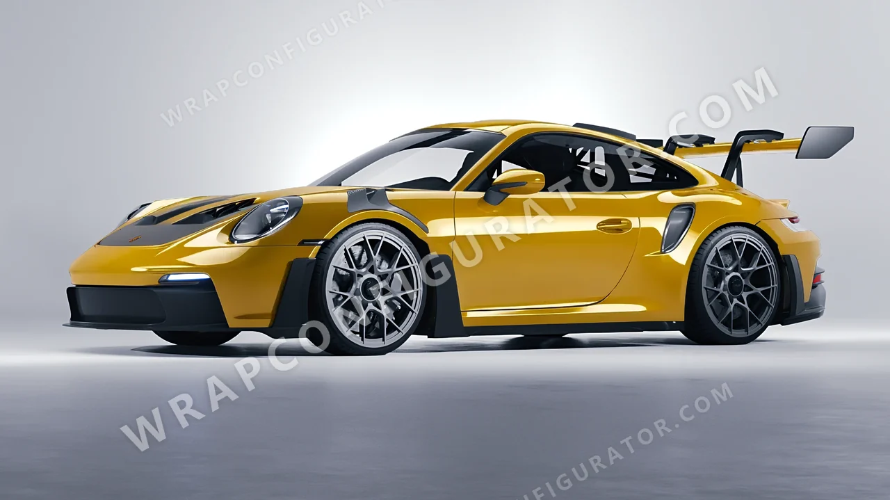 Yellow Porsche 911 GT3 RS 2024 wrapped in Avery Dennison Dark Yellow SW900-249-O