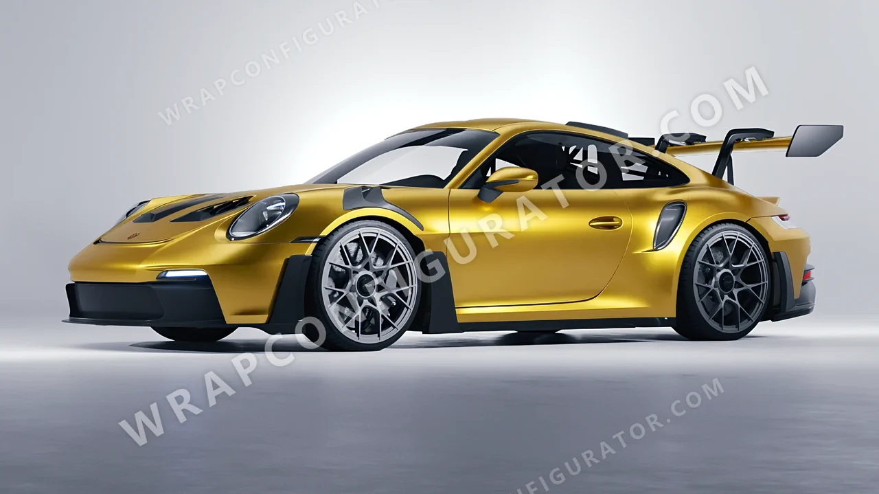 Yellow Porsche 911 GT3 RS 2024 wrapped in Avery Dennison Satin Energetic Yellow SW900-261-S