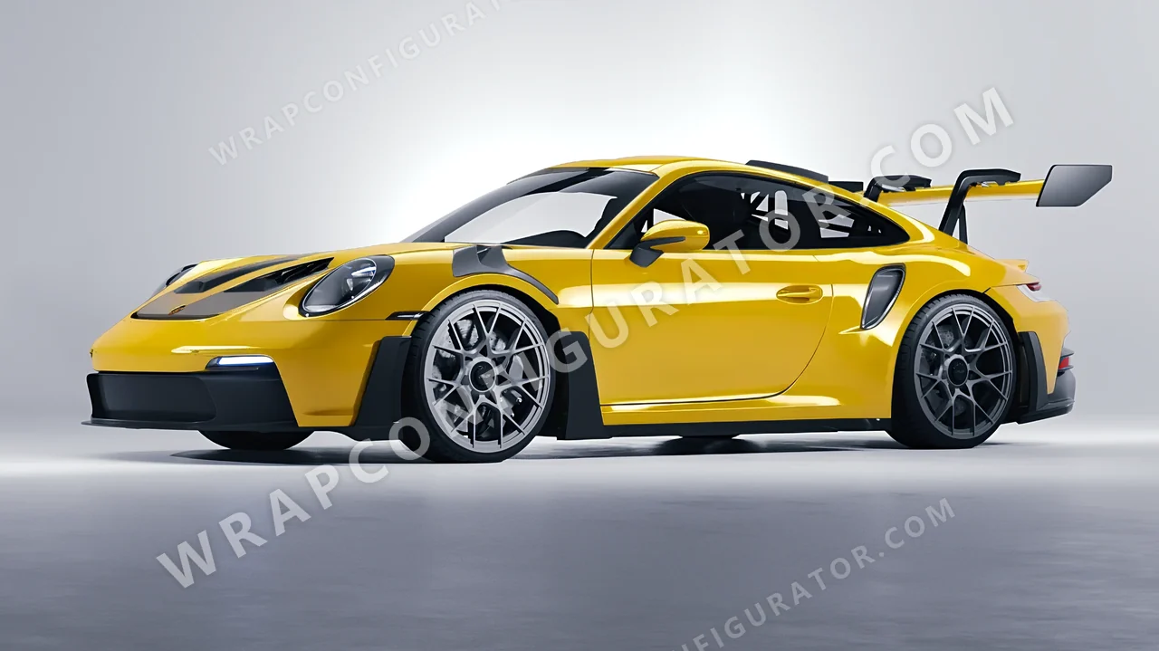 Yellow Porsche 911 GT3 RS 2024 wrapped in Avery Dennison Yellow SW900-235-O