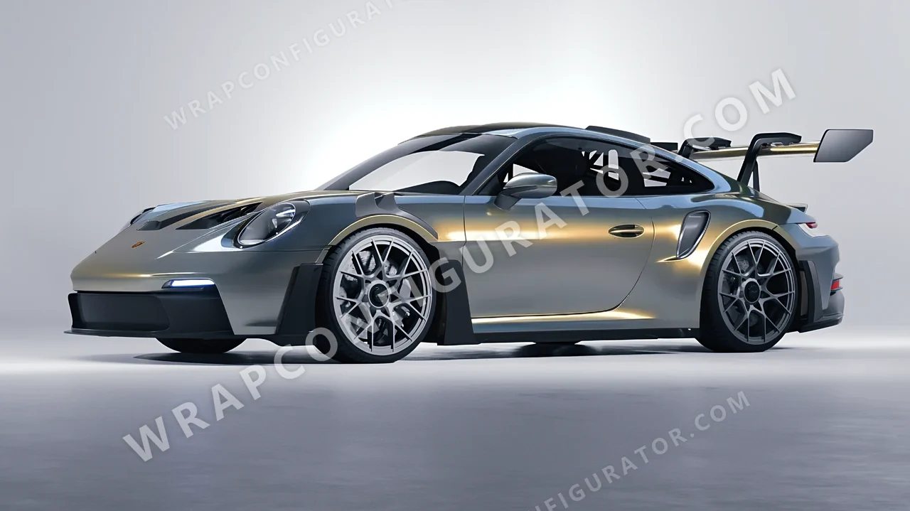 Yellow Porsche 911 GT3 RS 2024 wrapped in Colourshield PPF by HyperPro Blue/Gold CGM17-P