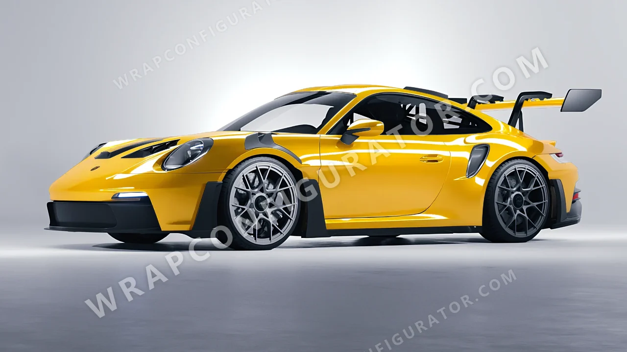 Yellow Porsche 911 GT3 RS 2024 wrapped in Colourshield PPF by HyperPro Dark Yellow HGF14-P