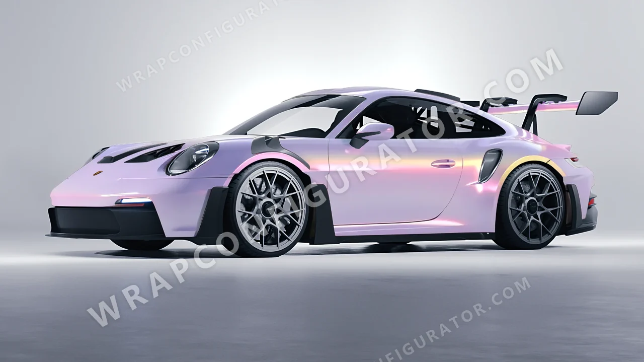 Yellow Porsche 911 GT3 RS 2024 wrapped in Colourshield PPF by HyperPro Purple/Pink/Gold CGM20-P