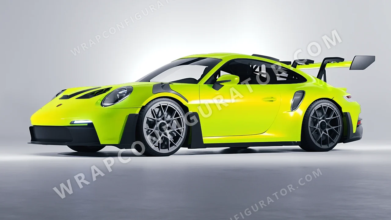 Yellow Porsche 911 GT3 RS 2024 wrapped in Colourshield PPF by HyperPro Yellow GSF01-P