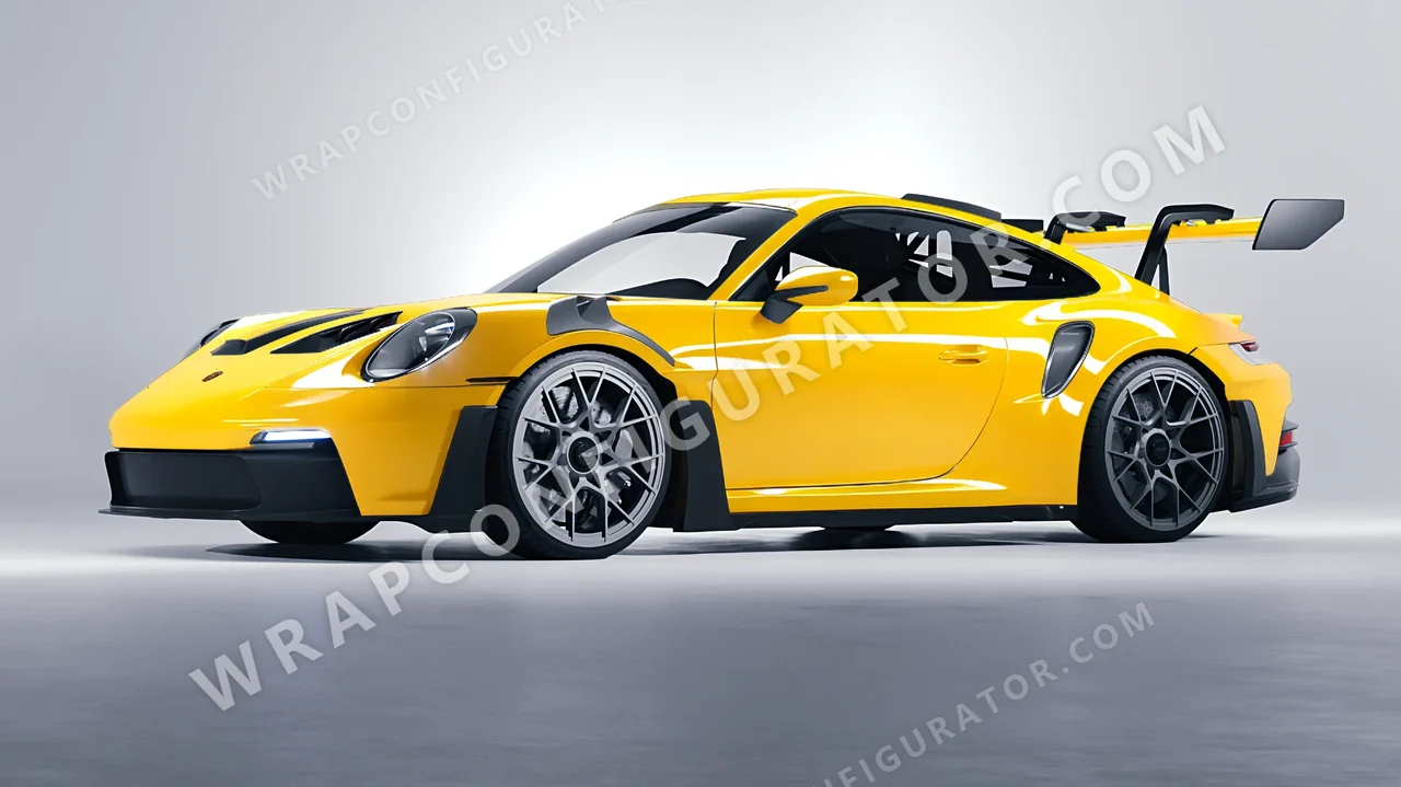 Yellow Porsche 911 GT3 RS 2024 wrapped in Inozetek Dynamic PPF Sunflower Yellow DPPF921