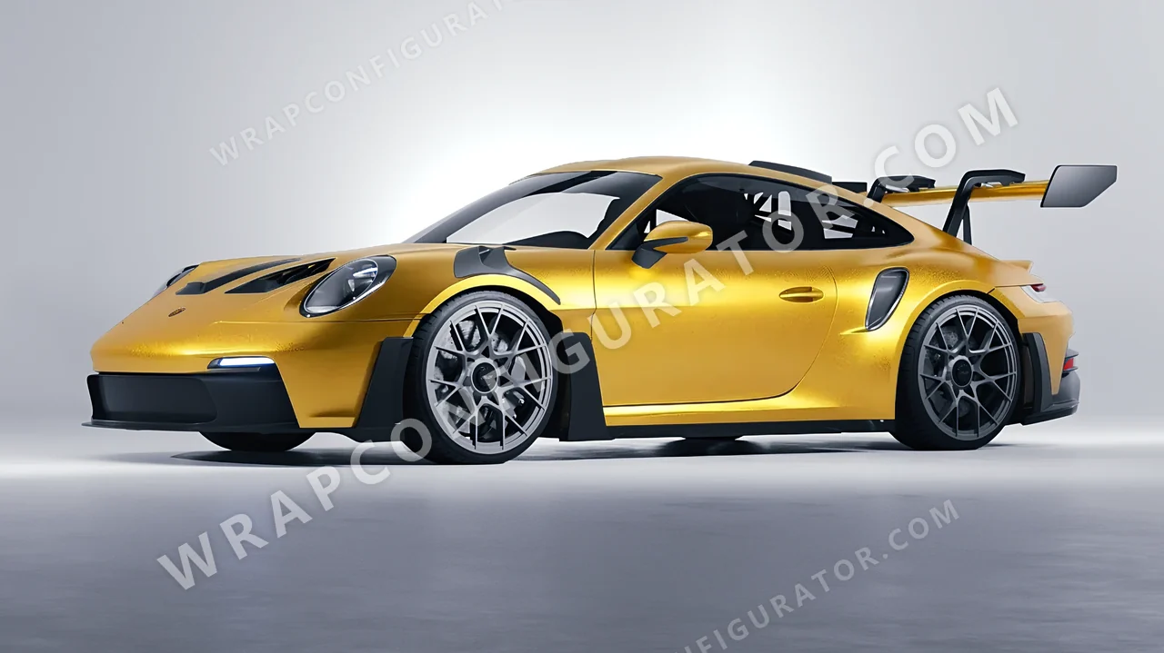 Yellow Porsche 911 GT3 RS 2024 wrapped in KPMF Matt Sonic Yellow K75538