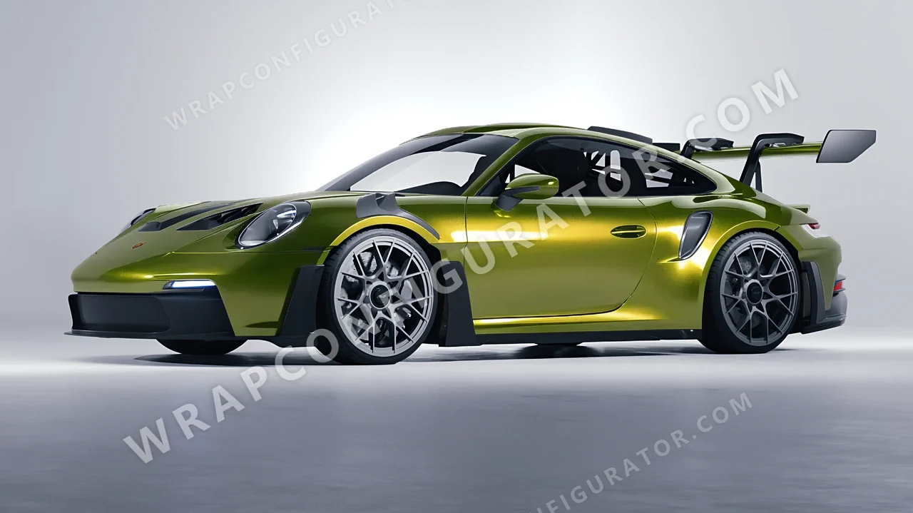 Yellow Porsche 911 GT3 RS 2024 wrapped in KPMF Solar Flash K75409