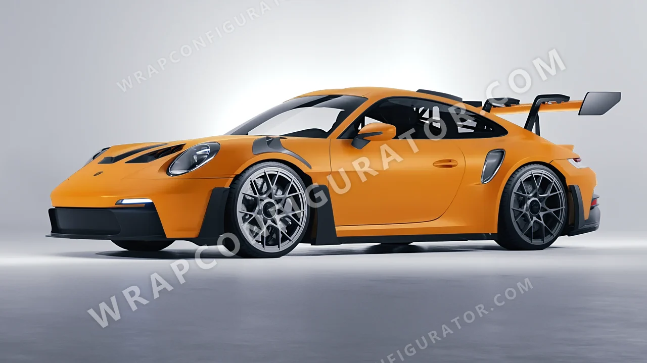 Yellow Porsche 911 GT3 RS 2024 wrapped in ORACAL Safron Yellow 970RA-223M