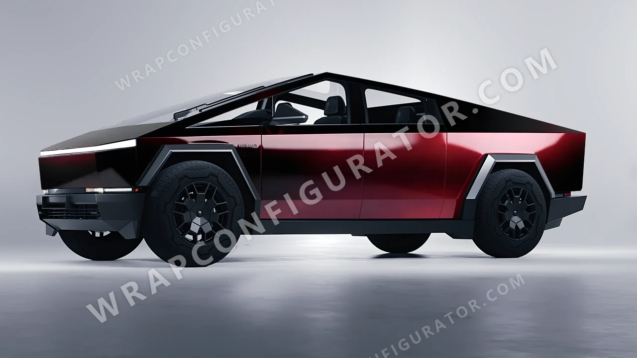 Black Tesla Cybertruck 2024 wrapped in 3M Gloss Ember Black GP282