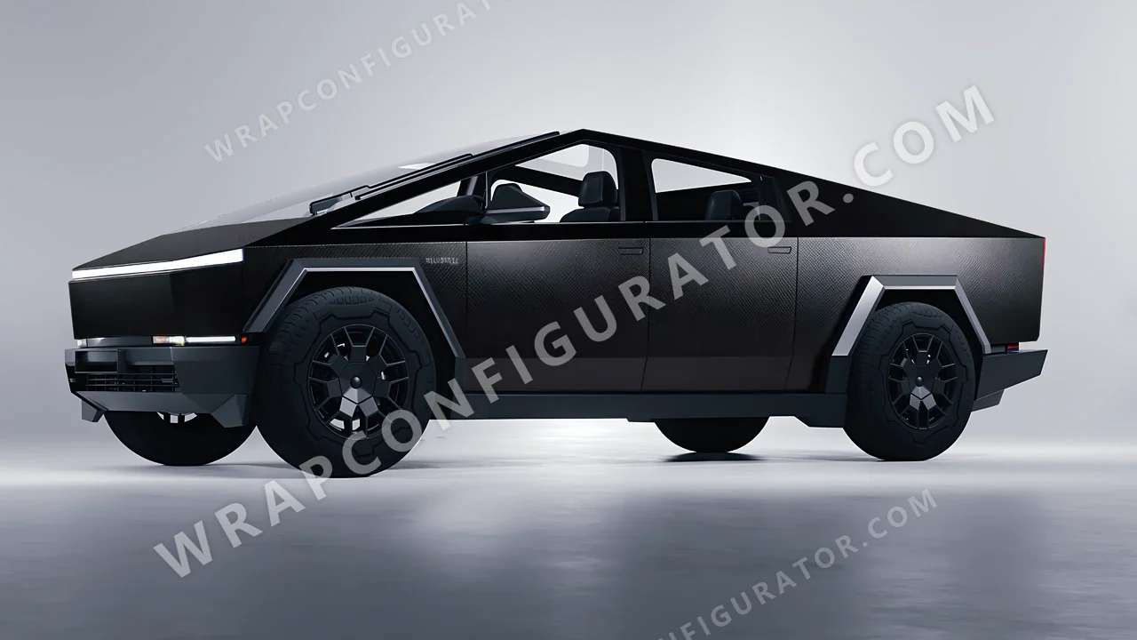 Black Tesla Cybertruck 2024 wrapped in 3M Shadow Black SB12