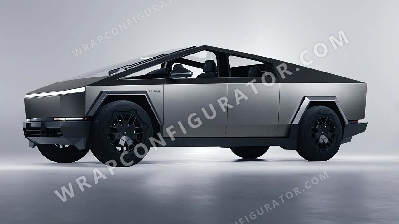 Black Tesla Cybertruck 2024 wrapped in Avery Dennison Black Rock Grey SW900-823-M