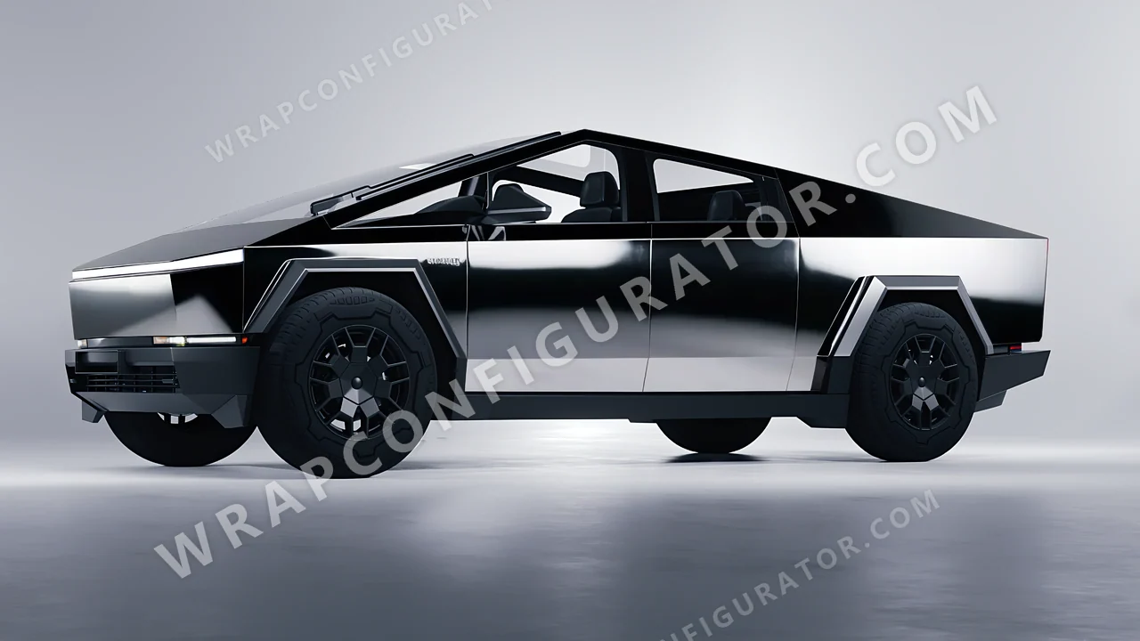 Black Tesla Cybertruck 2024 wrapped in Avery Dennison Black SF100-196-S