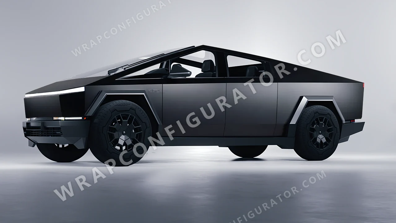 Black Tesla Cybertruck 2024 wrapped in Avery Dennison Black SW900-180-O