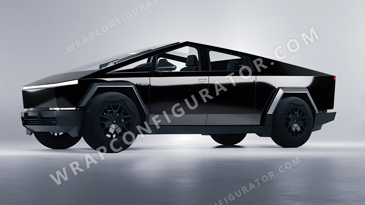 Black Tesla Cybertruck 2024 wrapped in Avery Dennison Black SW900-190-O