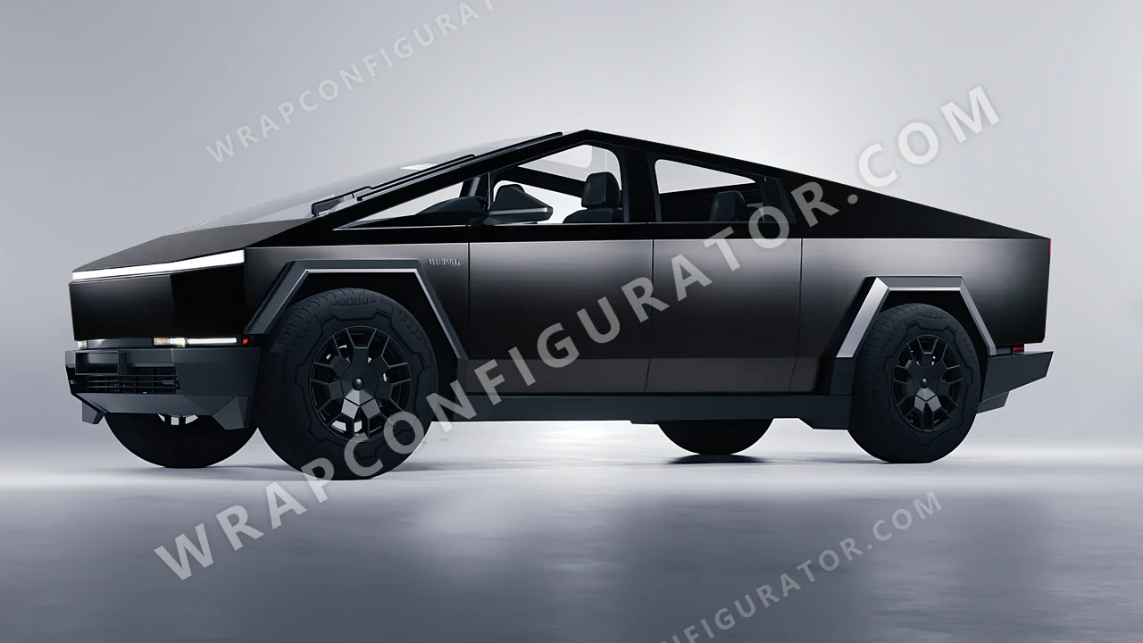 Black Tesla Cybertruck 2024 wrapped in Avery Dennison Black SW900-197-O
