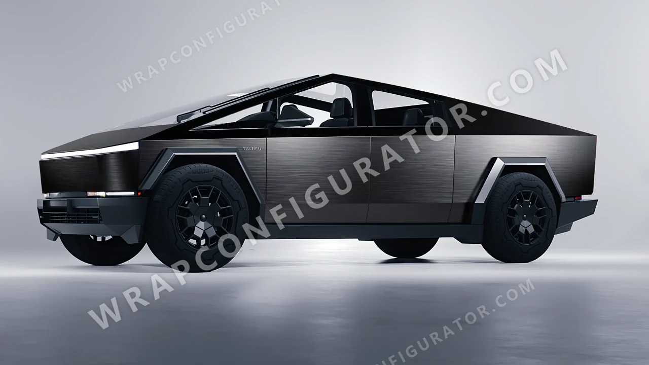 Black Tesla Cybertruck 2024 wrapped in Avery Dennison Brushed Black SW900-193-X