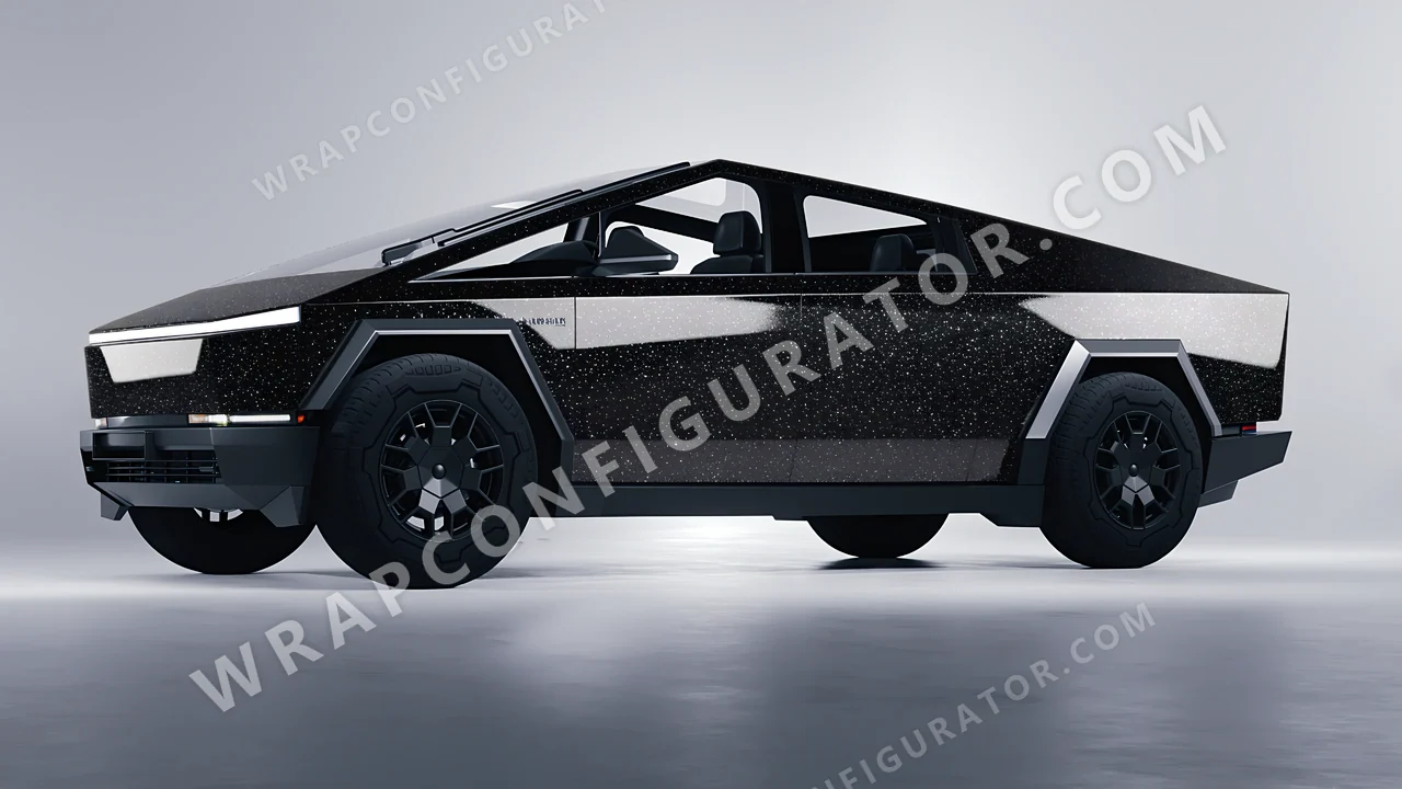 Black Tesla Cybertruck 2024 wrapped in Colourshield PPF by HyperPro Black MDF01-P