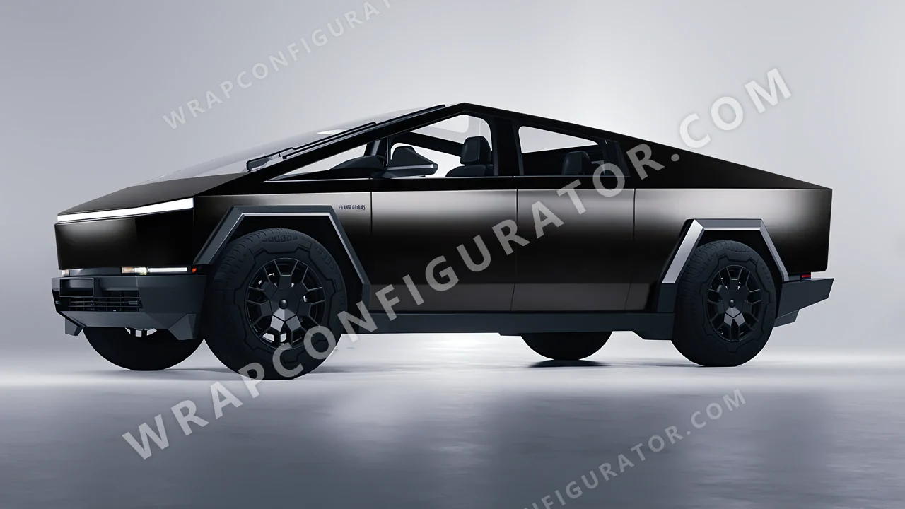 Black Tesla Cybertruck 2024 wrapped in Inozetek Dynamic PPF Blackout DPPF819